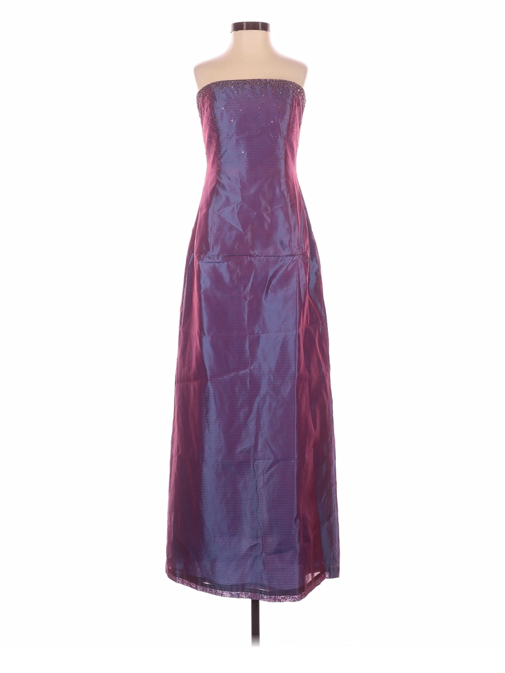 Phoebe Strapless Iridescent Purple and Blue Evening Gown Prom Dress